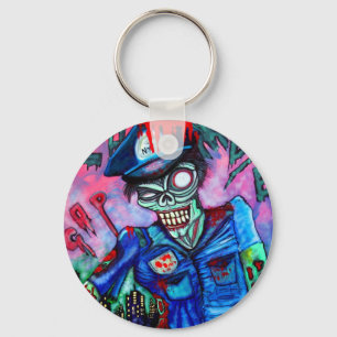 Zombie Cop Key Ring