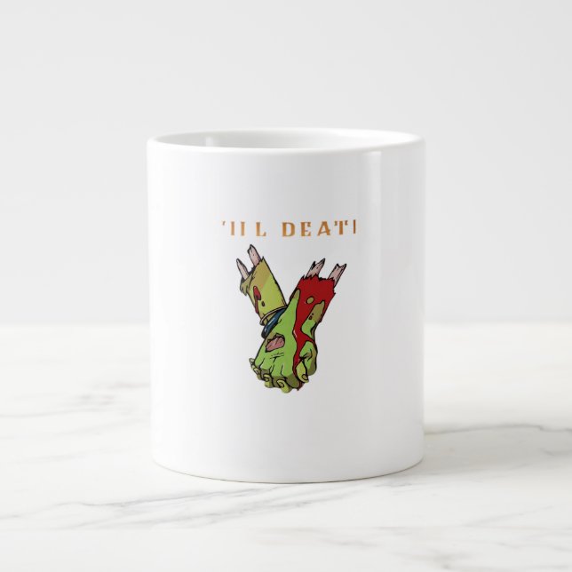 Zombie Couple Till Death Do Us Part Classic Large Coffee Mug (Front)