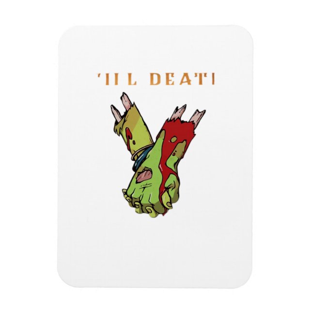 Zombie Couple Till Death Do Us Part Classic Magnet (Vertical)