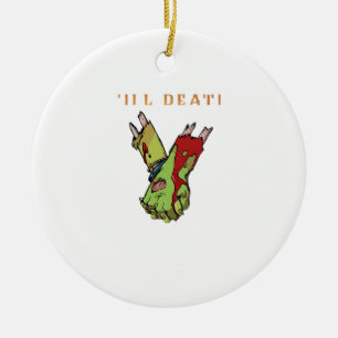 Zombie Couple Till Death Do Us Part Classic Style Ceramic Tree Decoration