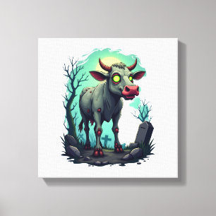 Zombie Cow Apocalypse Canvas Print