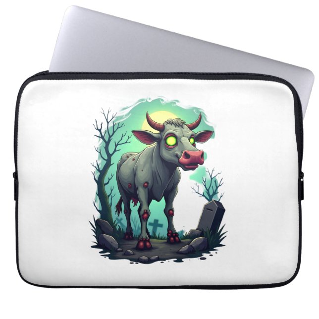 Zombie Cow Apocalypse Laptop Sleeve (Front)