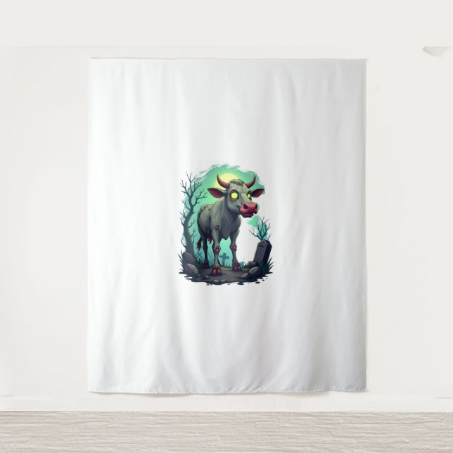 Zombie Cow Apocalypse Tapestry (Front)