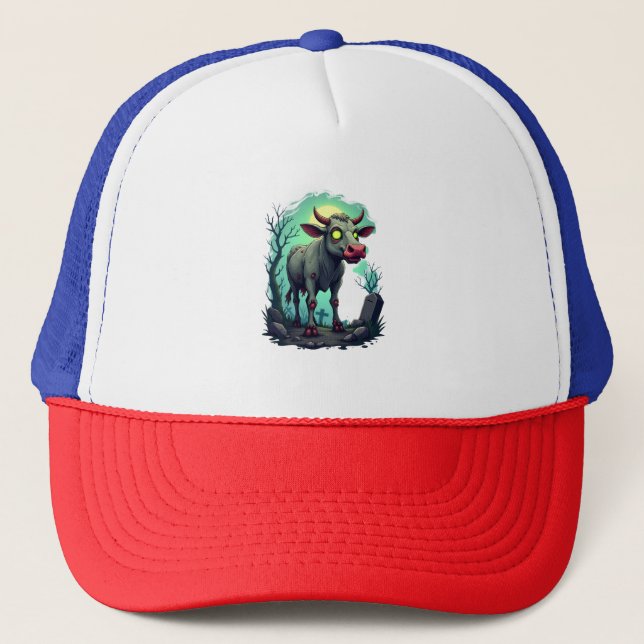 Zombie Cow Apocalypse Trucker Hat (Front)