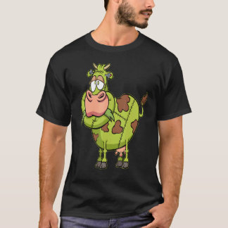 Zombie Cow Lazy Halloween Costume  Farm Animal Far T-Shirt