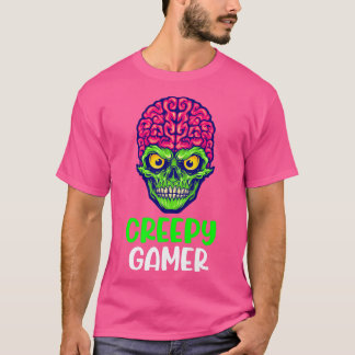 Zombie Creepy Gamer Halloween Video Game Skeleton  T-Shirt