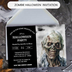 Zombie  Creepy Halloween Party Invitations