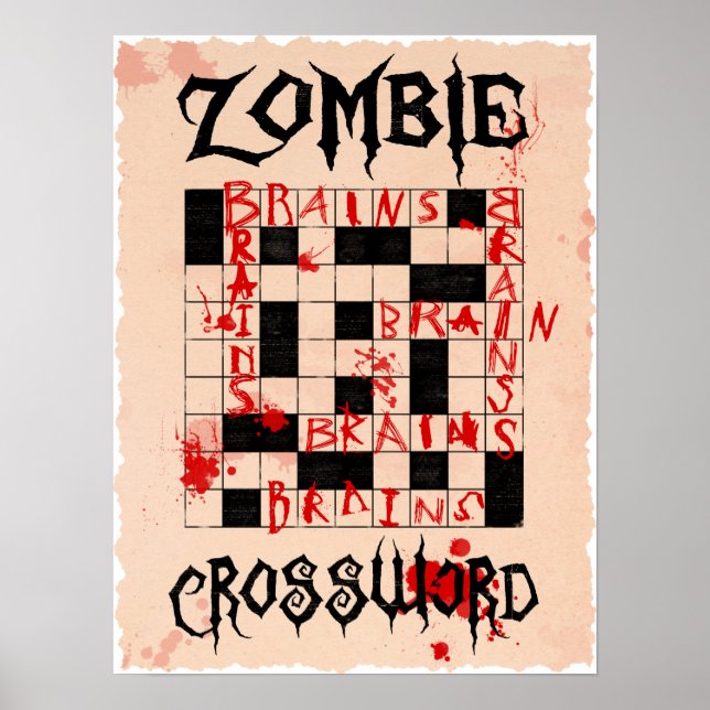 Zombie Crossword Poster (Front)