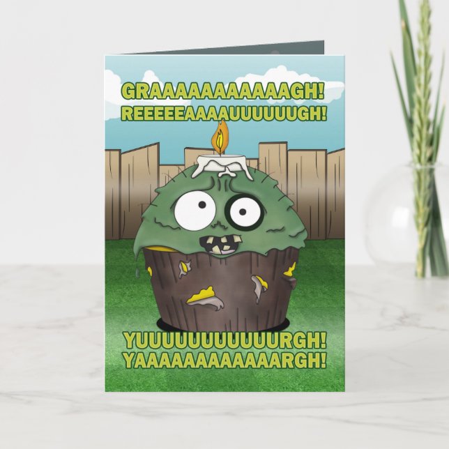 Zombie Cupcake Birthday #1 Card (Front)