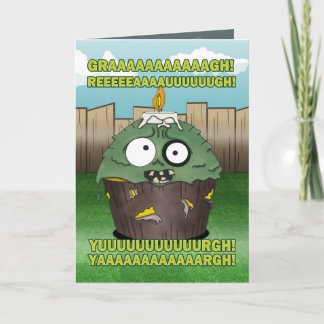 Zombie Cupcake Birthday #1 Card