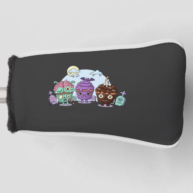 Zombie Cupcake Halloween Golf Head Cover (Front)