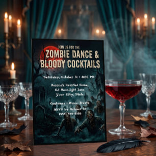Zombie Dance Halloween Party Invitation Card