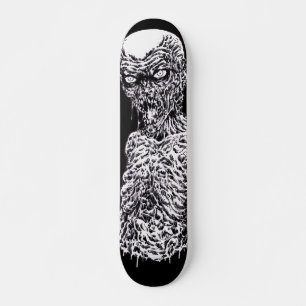 Zombie Death Metal Black And White Art Deck Skateboard