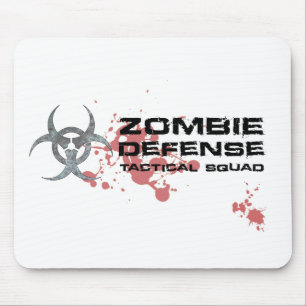 Zombie Defence Tactical Squad mousepad white