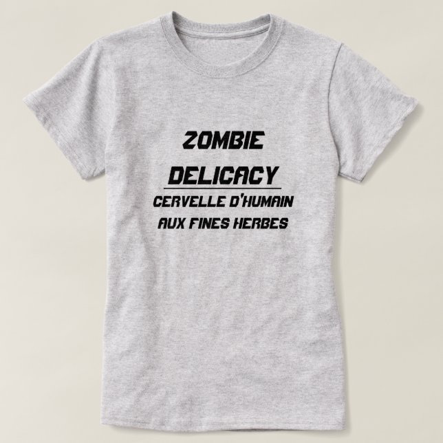 Zombie Delicacy Human brain with herbs T-Shirt (Design Front)