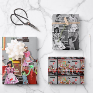 Zombie Diner Wrapping Paper Sheet