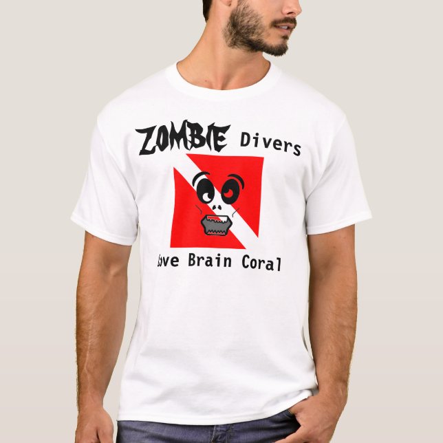 Zombie Divers Love Brain Coral T-Shirt (Front)