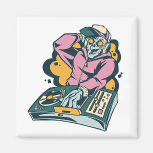 Zombie DJ Gift For Musician Meloman Lovers Magnet