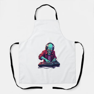 Zombie DJ � Music Festival Halloween Tee Apron