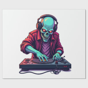Zombie DJ � Music Festival Halloween Tee Wrapping Paper