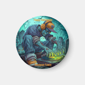 Zombie DJ Rave Halloween Party Vibes Magnet