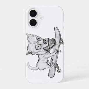 Zombie Dog , My little Lovely Dog on Skateboard iPhone 16 Case