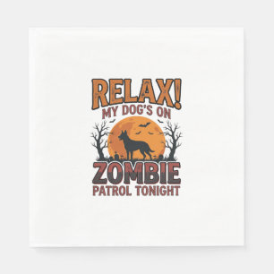Zombie Dog Patrol Vintage Halloween Shirt Design_1 Napkin
