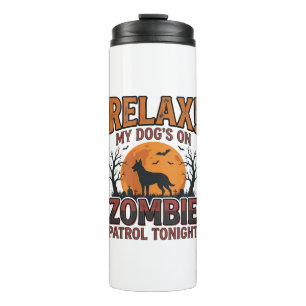 Zombie Dog Patrol Vintage Halloween Shirt Design_1 Thermal Tumbler