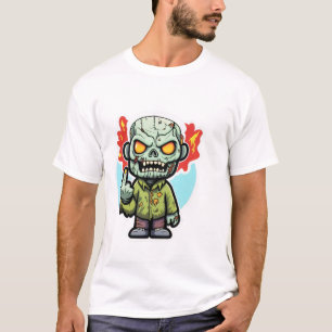 ZOMBIE dude middle finger halloween easy costume  T-Shirt