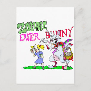 Zombie Easter Bunny Holiday Postcard