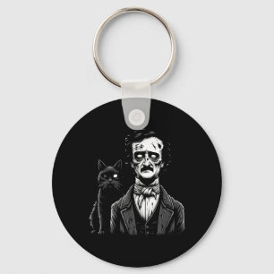 Zombie Edgar Allan Poe The Black Cat Halloween Fun Key Ring