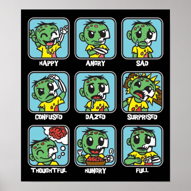 Zombie Emoticons Poster (Front)