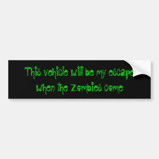 Zombie escape bumper sticker