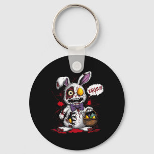 Zombie Evil Easter Bunny Egg Basket Horror Scary Key Ring