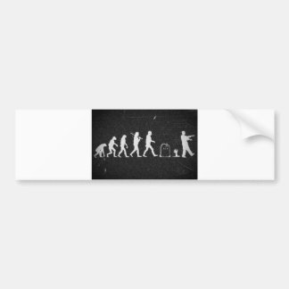 zombie evolution from monkey to human to zombie bumper sticker