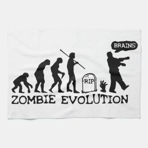 Zombie Evolution Tea Towel