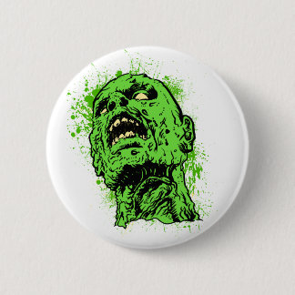 Zombie face 6 cm round badge