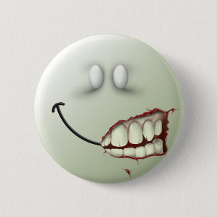 Zombie Face 6 Cm Round Badge