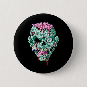 Zombie Face Brain Halloween Boys Men Women Girls S 6 Cm Round Badge