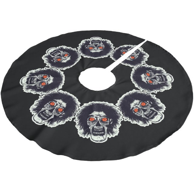 Zombie Face Circle Brushed Polyester Tree Skirt (Angled)