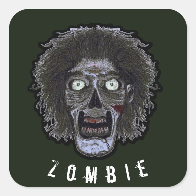 ZOMBIE Face - Colour Face Square Sticker (Front)