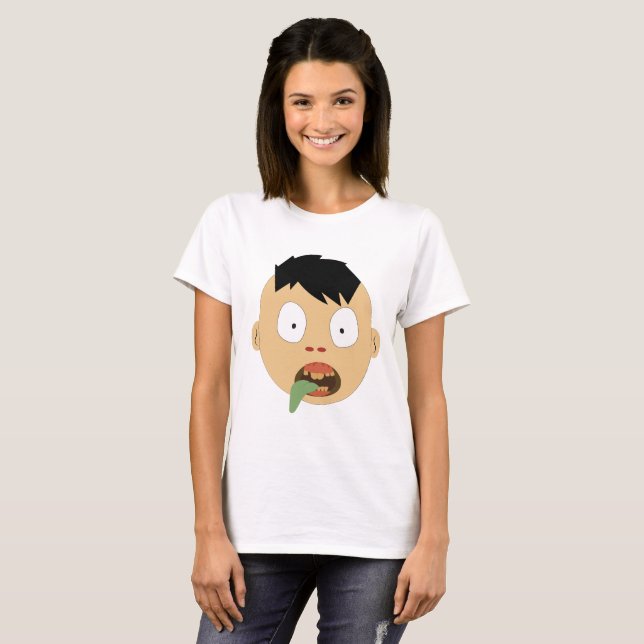 Zombie face Expressions T-Shirt (Front Full)