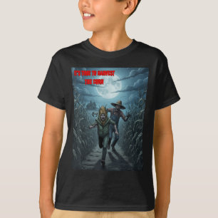 Zombie Farmer Creepy Corn Harvest With Y Farm Scen T-Shirt