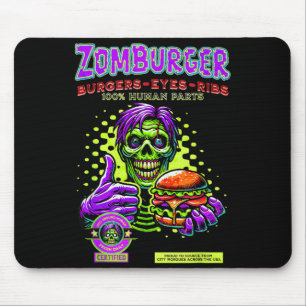 Zombie Fast Food Burger and Ribs Halloween Horror Mouse Mat