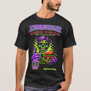 Zombie Fast Food Burger and Ribs Halloween Horror T-Shirt