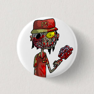 Zombie Fast-Food Worker 3 Cm Round Badge