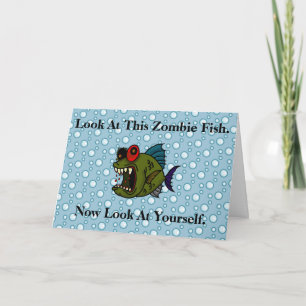 Zombie Fish Birthday Card