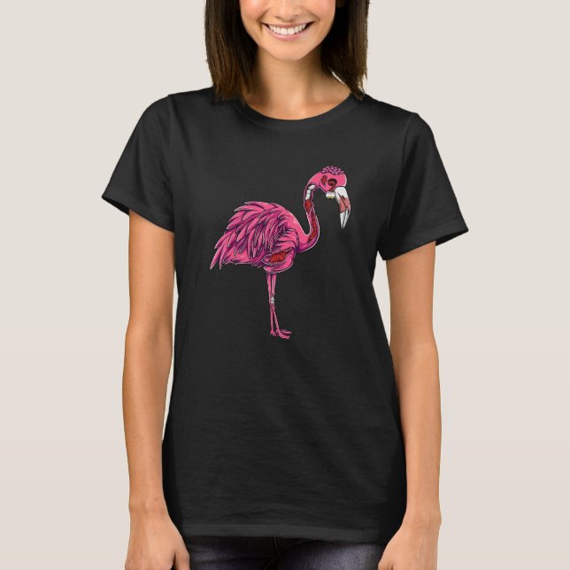 Zombie Flamingo Spooky Creepy Halloween Costume Wo T-Shirt (Front)