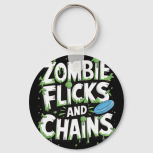 Zombie Flicks And Chains Funny Disc Golf Zombie Lo Key Ring