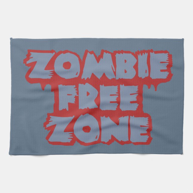 Zombie Free Zone custom kitchen towel (Horizontal)